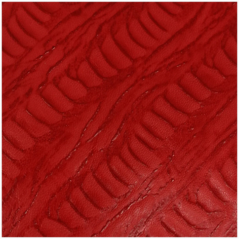 Red goat mixed sheep leather, ostrich foot back embossed ostrich leather, can be customized for luggage and shoe fabric