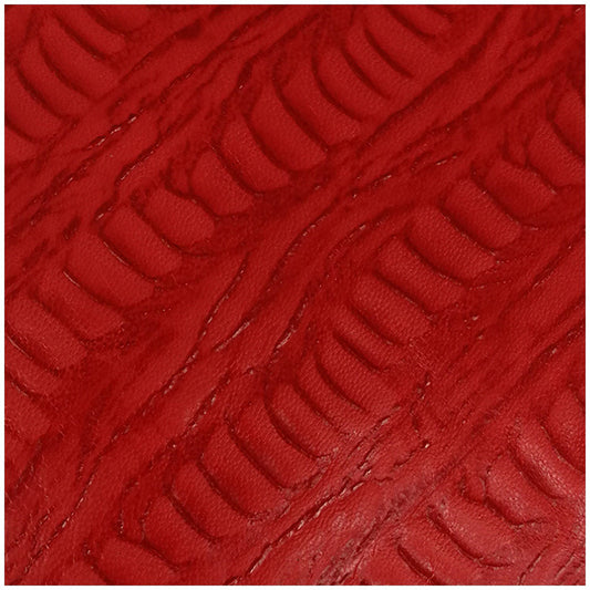 Red goat mixed sheep leather, ostrich foot back embossed ostrich leather, can be customized for luggage and shoe fabric