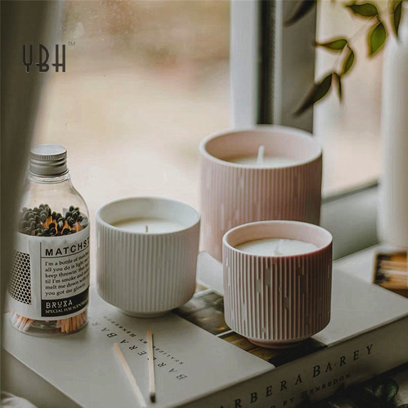 KDG DIY Candle minimalist ceramic household aromatherapy candle cup diy candle empty cup candle holder decoration soy wax container