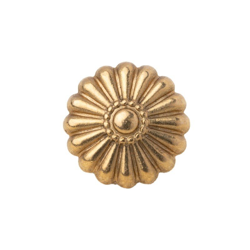 Pure copper cloth buckle Pure copper pumpkin nail decoration buckle Chrysanthemum nail buckle Brass cloth buckle Handmade leather accessories