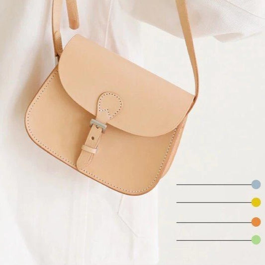 Handmade diy saddle bag single shoulder messenger bag version type drawing vegetable tanned leather solid color