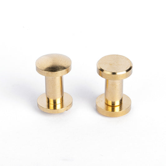 10PCS Factory wholesale copper flat screw brass belt screw flat head jersey nail brass dumbbell buckle