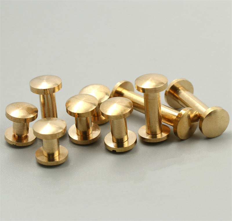 10pcs Copper female screw luggage hardware accessories 8mm curved belt screw factory wholesale handmade belt screw