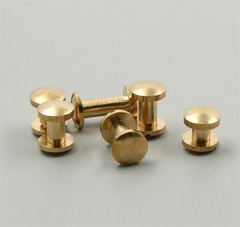 10pcs Copper female screw luggage hardware accessories 8mm curved belt screw factory wholesale handmade belt screw