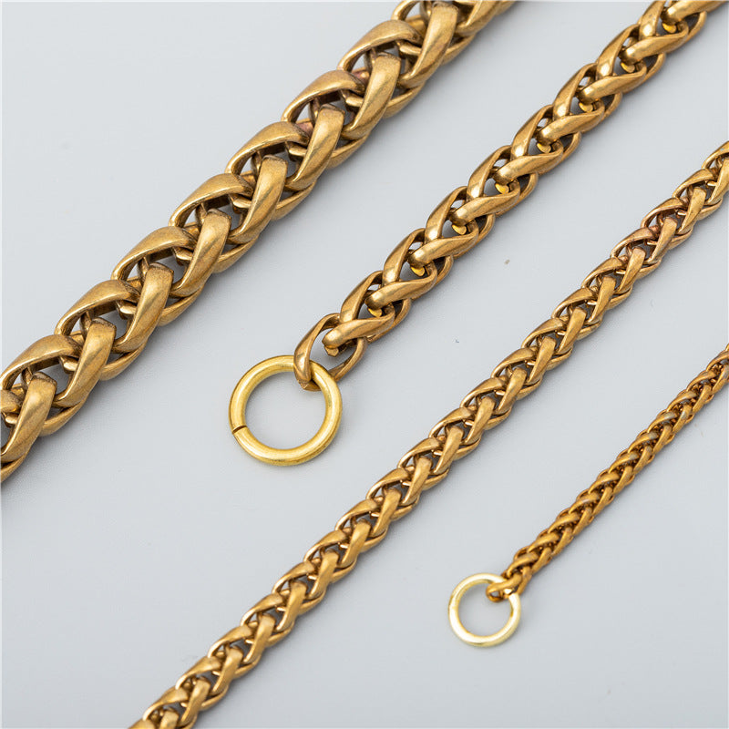 One mile Brass Flower Basket Chain Various Pure Copper Grinding Chain Opening Copper Chain Environmental-Friendly Korean Copper Chain Copper Decorative Chain Copper Cloth