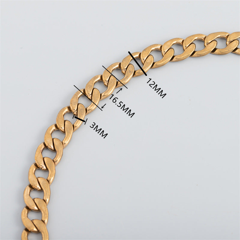 One Mile European and American trendy pure copper chain trendy men and women jewelry brass chain wholesale spot wholesale