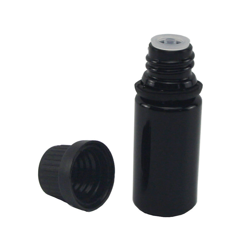 50PCS Spot new European style round shoulder flat shoulder black essential oil bottle 10 15 30 50 100 200ML dropper bottle