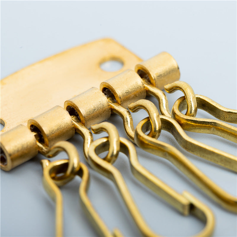 Factory selling pure copper key row handmade DIY leather accessories brass six-digit key row free willow nails wholesale welcome