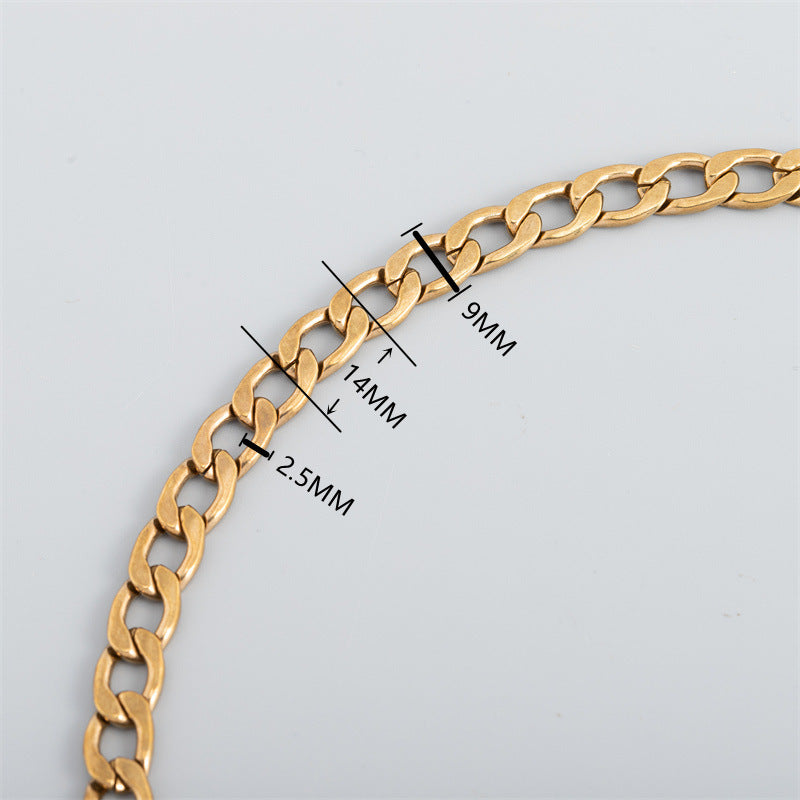 One Mile European and American trendy pure copper chain trendy men and women jewelry brass chain wholesale spot wholesale