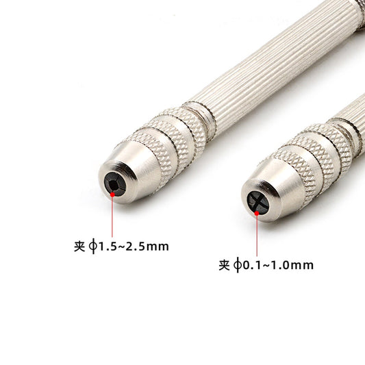 Reticulated double-headed hand drill Manual drilling drill Wenwan Woodworking Drilling hole puncher Double-headed lock(with 3 total 7 Diamond grinding needle))