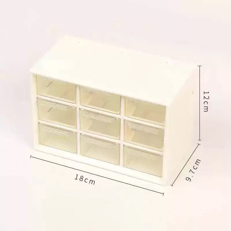 KDG DIY Jewelry gold filled material 200pcs sets Easy to take the pearl ins nine square grid transparent drawer storage box desktop three-layer video plastic portable dustproof storage cabinet