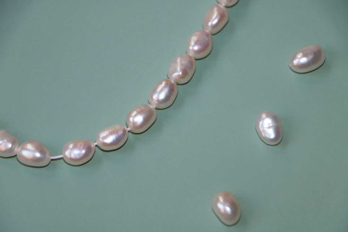 KDG DIY Jewelry 40g High Quality Bright Baroque Pearl 9-10mm For Gold Filled Earrings Necklace Bracelet