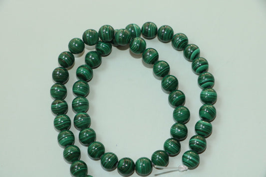 KDG DIY Jewelry Natural High Quality Beautiful malachite Round 8mm Gem Beads Gold Filled Home Making Necklace Earrings Bracelet