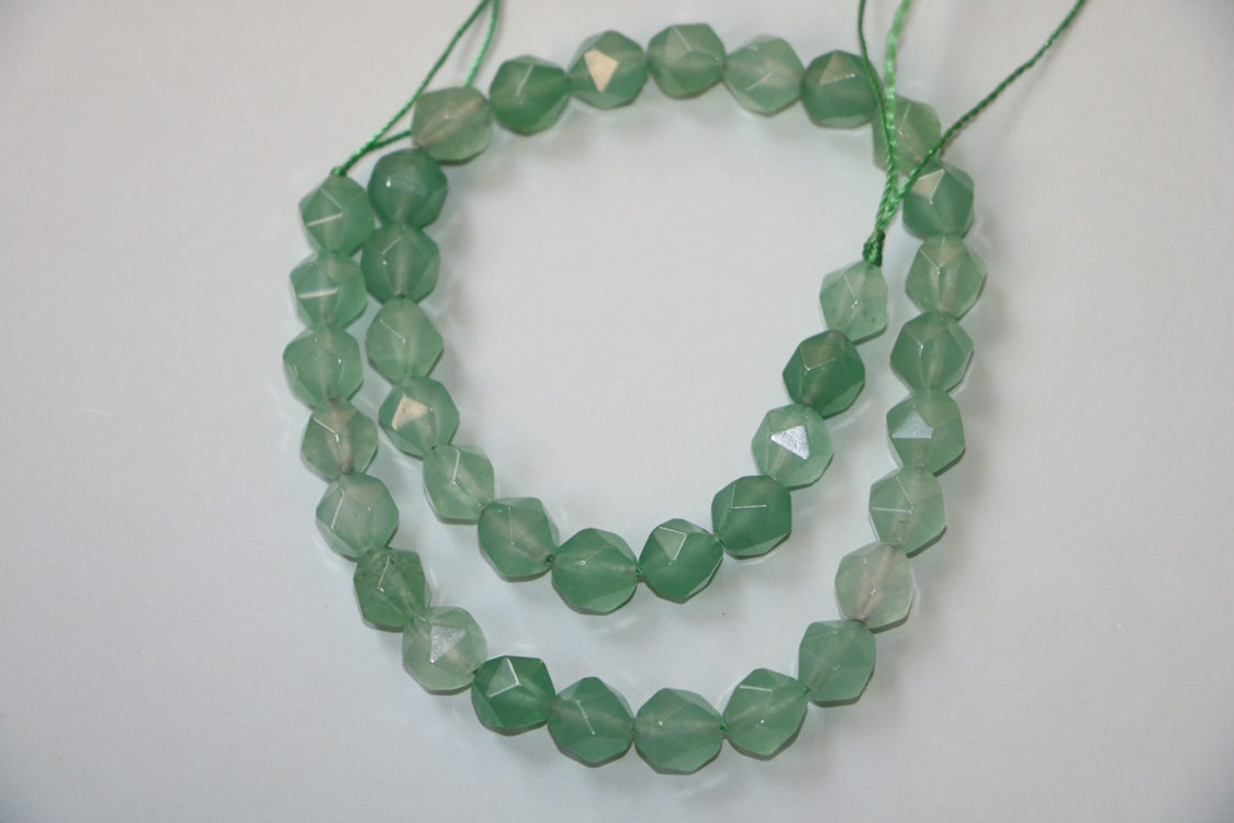 KDG DIY Jewelry 10mm Faceted Aventurine Quartzite 10mm For Gold Filled Gem Necklace Bracelet Earrings