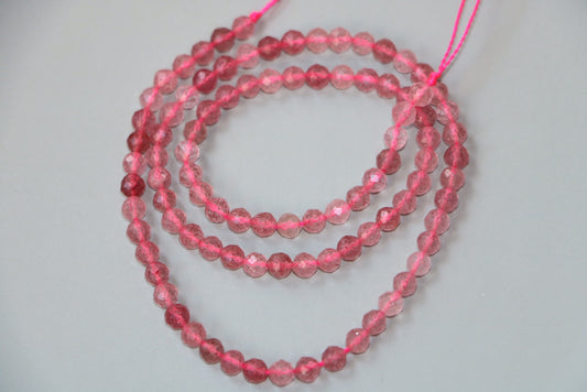 KDG DIY Jewelry Faceted Strawberry Quartz 4mm For Gold Filled Necklace Earrrings Bracelet